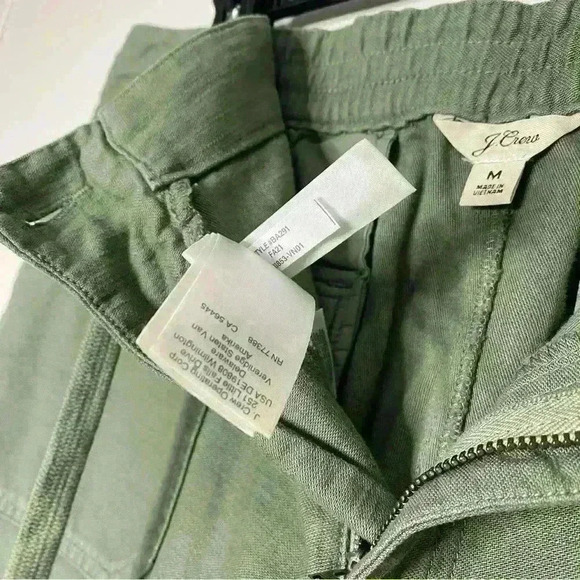 J. Crew cypress green Tie Waist relaxed casual comfy camp pants size Medium - Picture 9 of 16